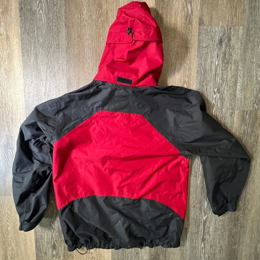 Frogg Toggs ToadZ Rain Jacket Mens Size M Red Black Hooded Waterproof Outdoor